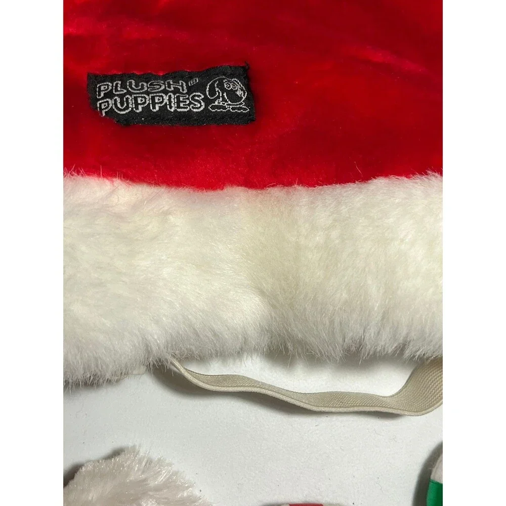Dog Christmas Dress Lot Hat Candy Cane Ears Neck Ruffle Red Green Size Small